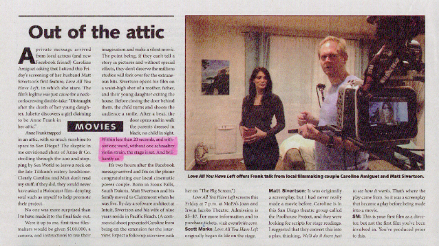 Interview between Matt Sivertson and Film Critic Scott Marks from San Diego Reader